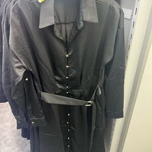 French Connection Black Long Shirt Dress with Belt
